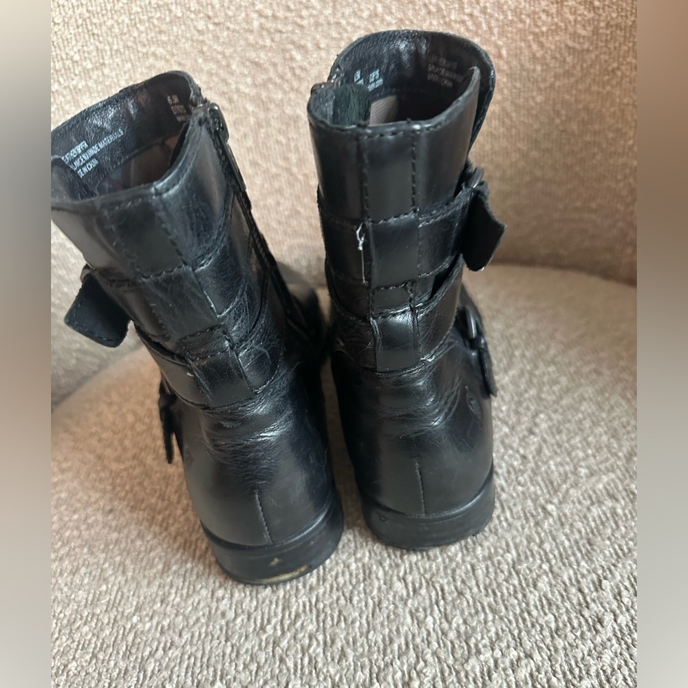Born Mcmillan Ankle Boots Bootie Women's 6.5 Black Leather Strappy - Picture 4 of 7